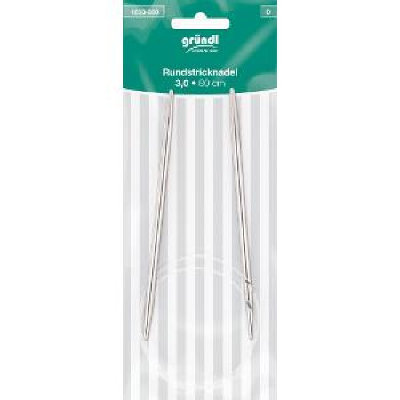 GRÜNDL Rundstricknadeln 80cm lang - Nr. 3,0